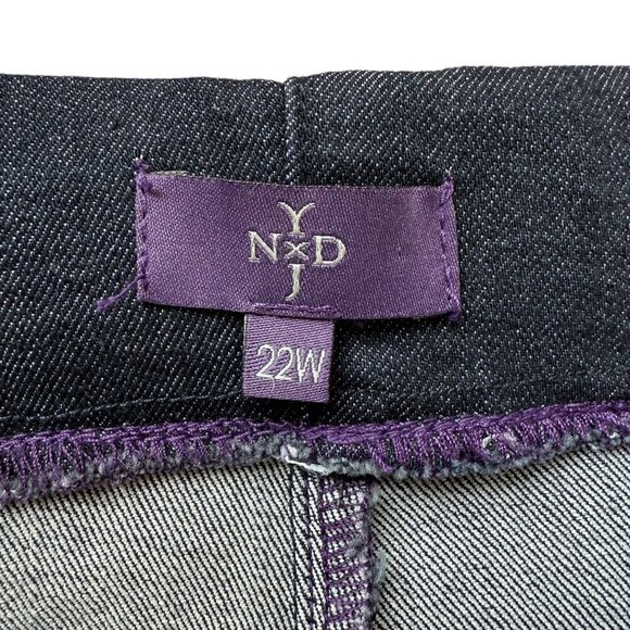 NYDJ Ankle Jeans Plus Size 22W Blue Stretch Dark Denim Lift Tuck Pull on - Picture 5 of 12